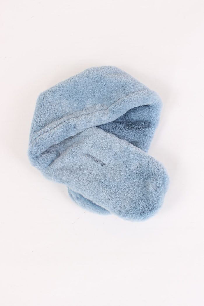 Sciarpa Pelliccia Azzurro-3