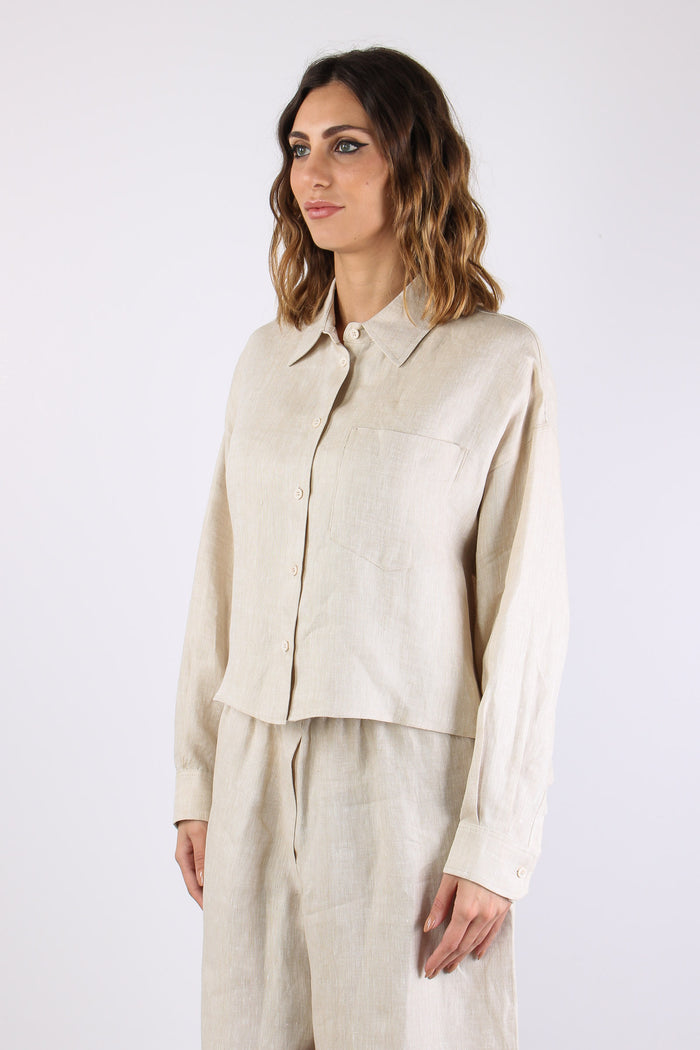 Capo Camicia Corta Lino Greggio-4
