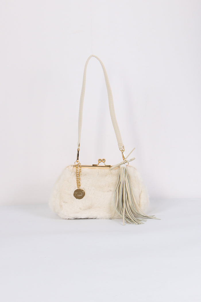 Pochette Ecopelliccia Pon Pon Panna