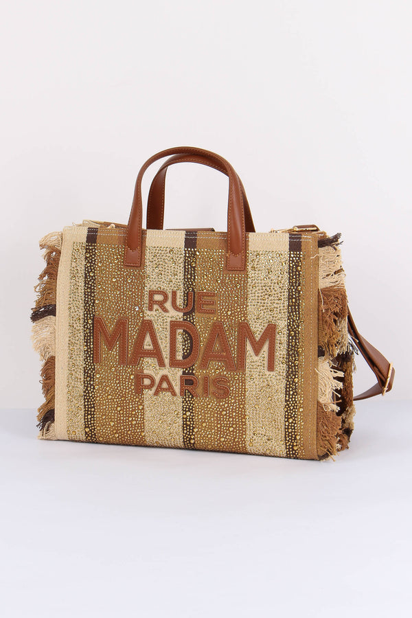 Shopping Strass Stripes Brown-2