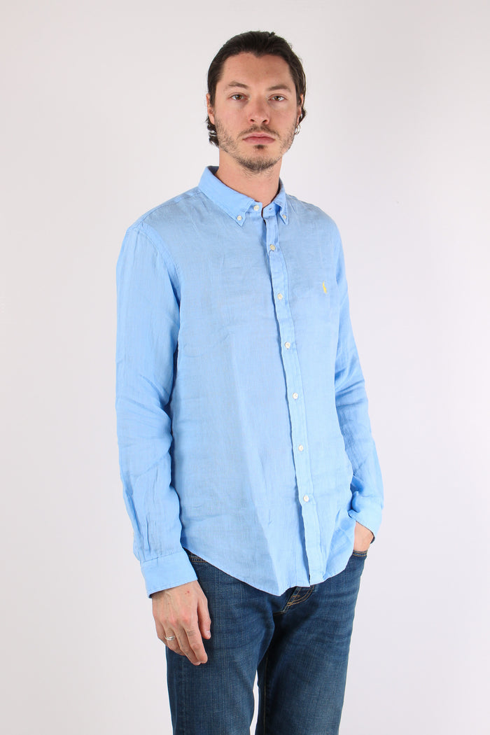 Camicia Lino Slim Fit Austin Blue-7