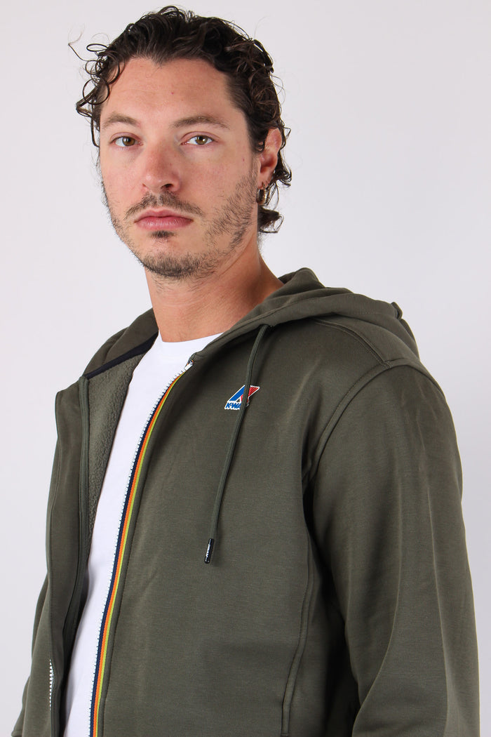 Felpa Cappuccio Cotone Green/blackish-6