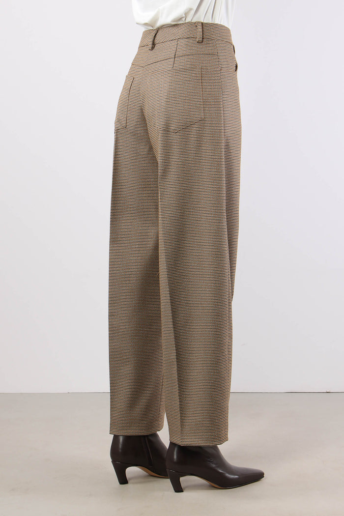 Pantalone Balloon Pied De Poul Cammello/nero-5
