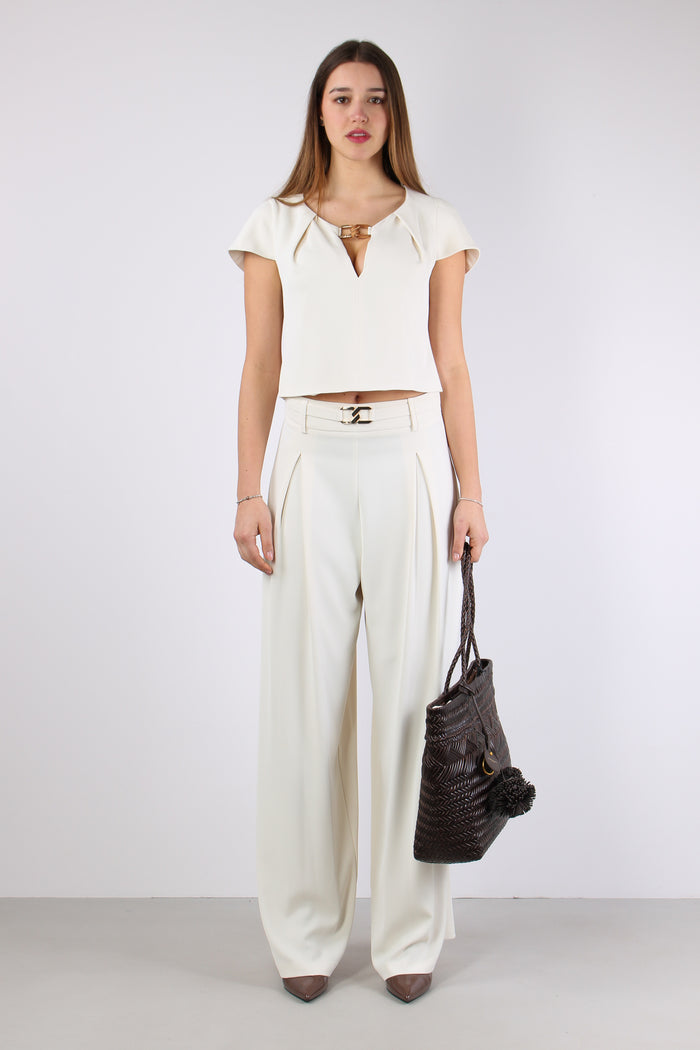 Rojer Pantalone Fluido Pences Ivory