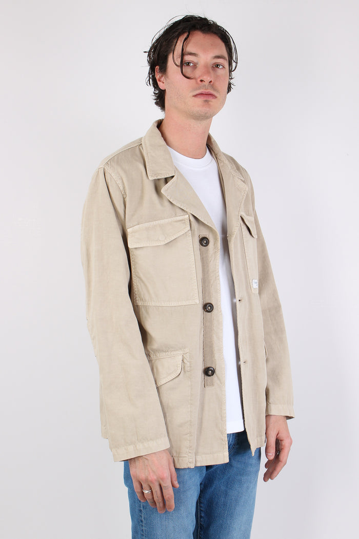 Feel Jacket Gabardina Bottoni Beige-6