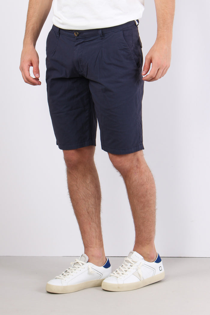 Bermuda Cotone Leggero Pence Navy-5