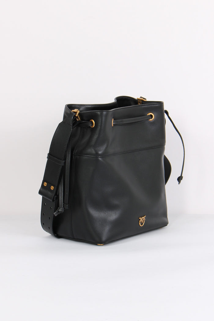 Secchiello Pelle Liscia Nero/gold-6