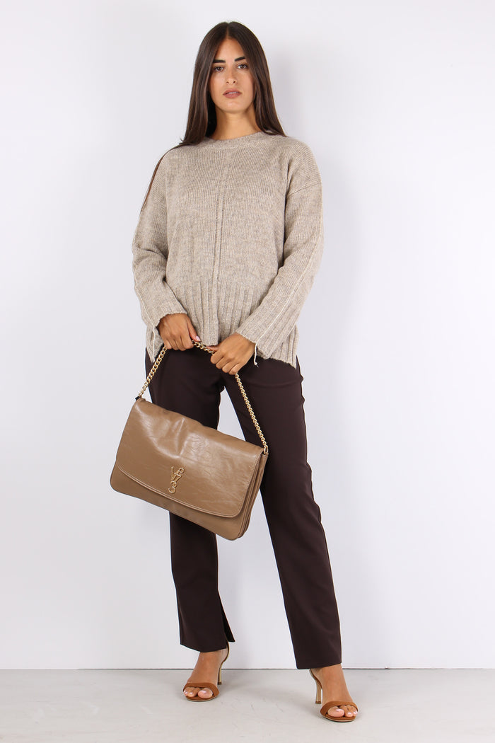 Idraz Maglia Retro Fondo Lurex Creme Brule