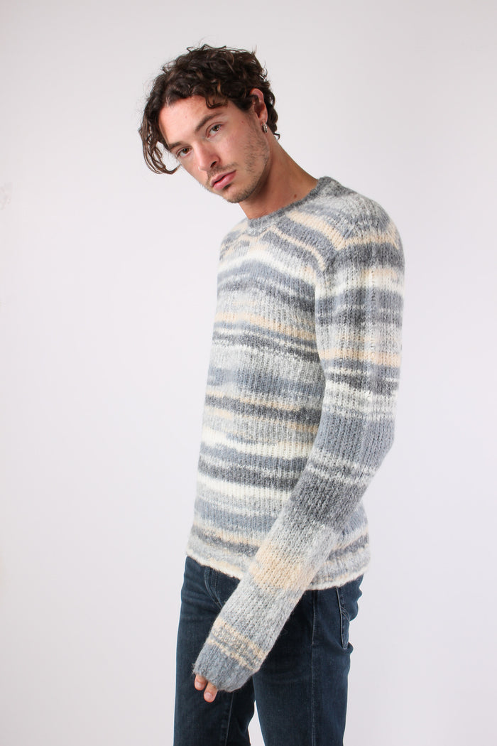 Maglia Girocollo Riga Indefini Grigio/panna-3