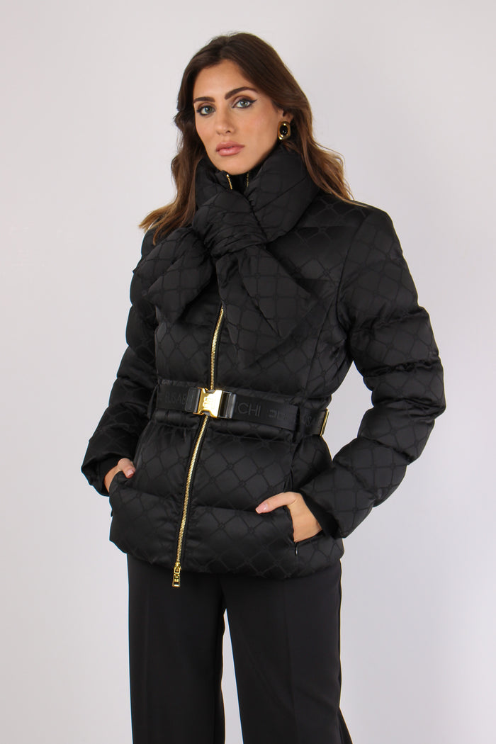 Piumino Logo Fiocco Collo Nero-5