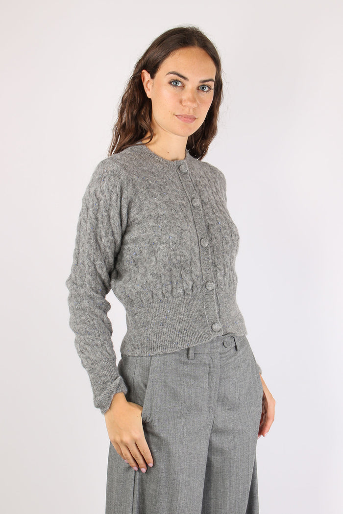 Mllcerta Cardigan Bottonato Grigio-3