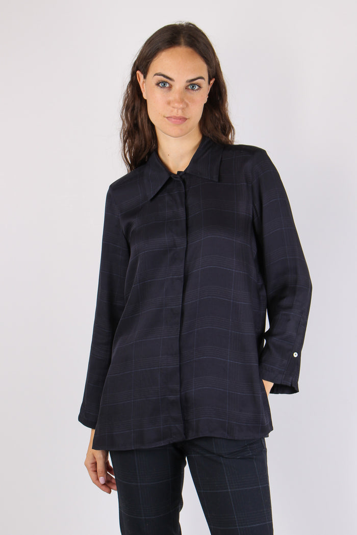 Mllballata Camicia Stampa Check Blu Check-2