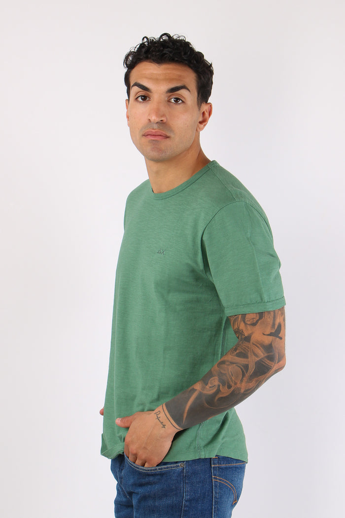 T-shirt Cotone Fiammato Muschio-6