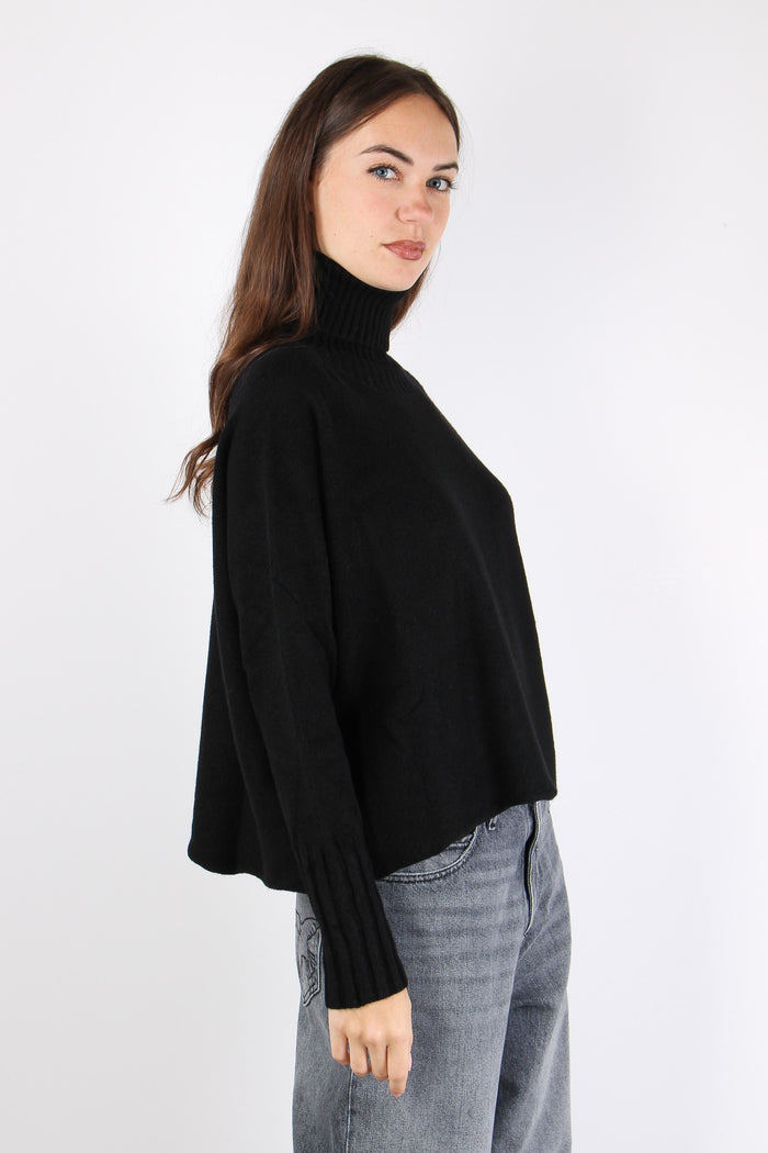 Maglia Collo Alto Viscosa Nero-8