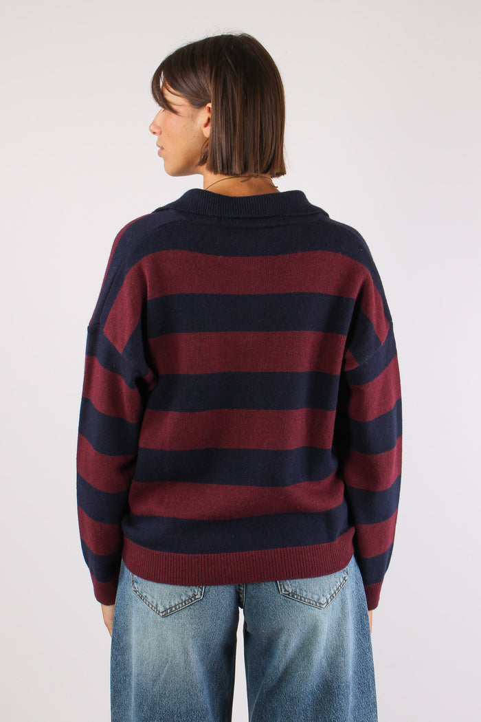 Polo Over Roga Misto Cashmere Blu/bordeaux-4