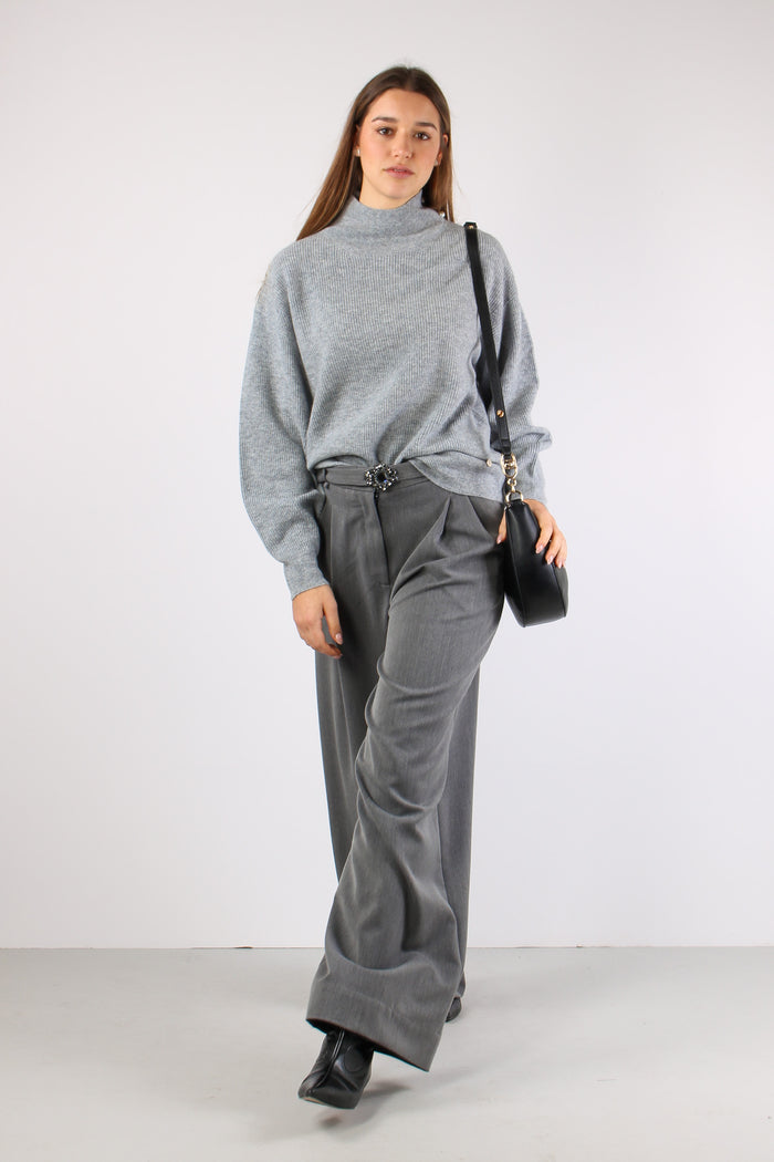 Maglia Collo Alto Grey Melange-5