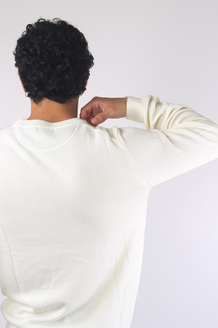 Girocollo Misto Cashmere Bianco-5