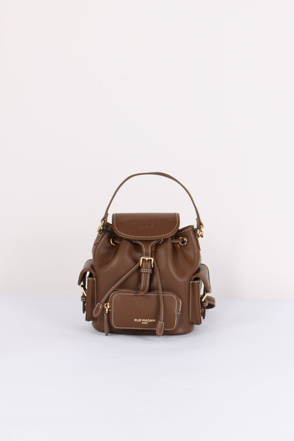 Zaino Logo Multi Tasche Brown