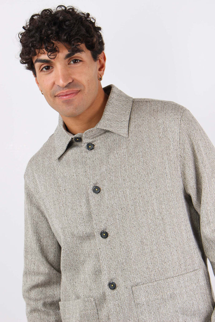 Giacca Camicia Resca Beige-8