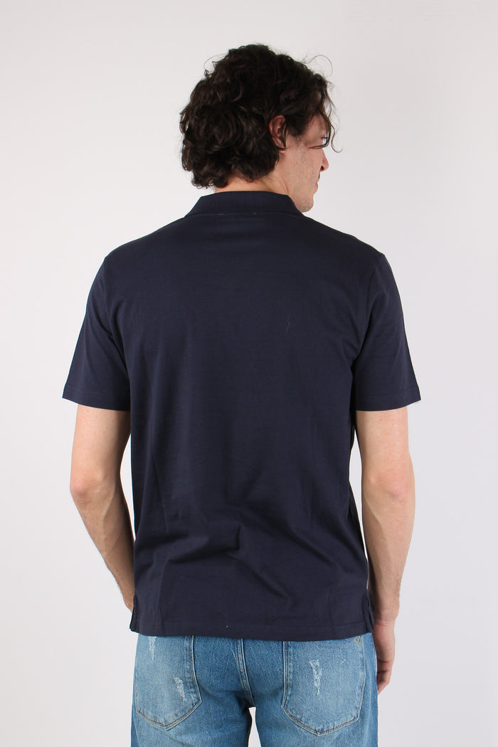 Polo Derby Cotone Blu Navy-4