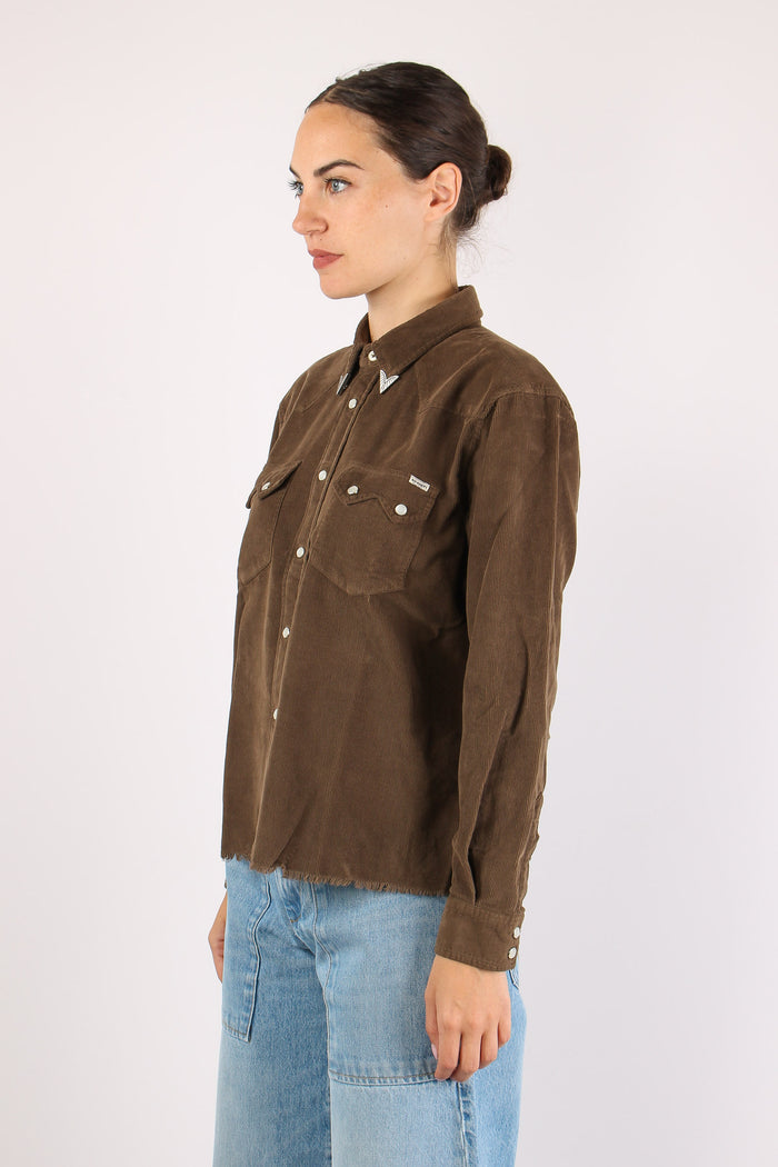 Camicia Velluto Millerighe Aut Vandyke Brown-4