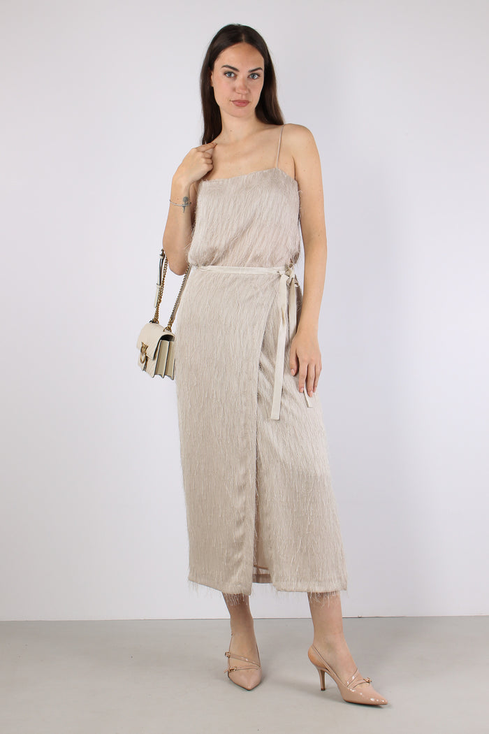 Gonna Lunga Piume Sand-5