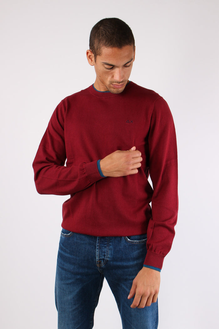 Maglia Misto Lana Profilo Coll Bordeaux-2
