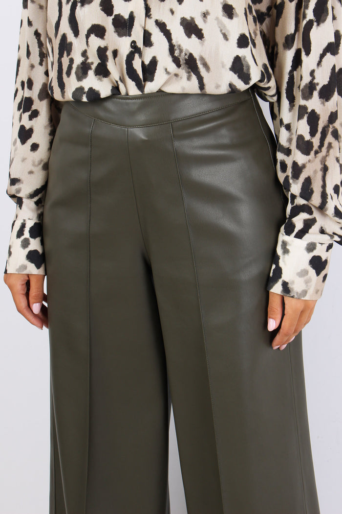 Pantalone Cropped Inserto Ecop Military Green-7