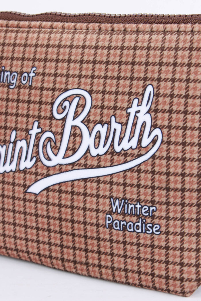 Pochette Pied De Poule Marrone-7