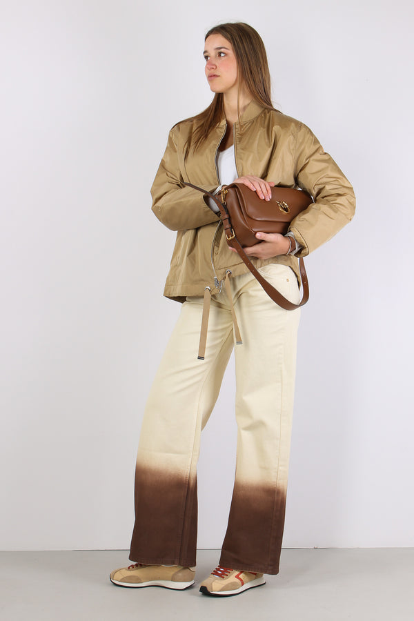 Aisha Giubbotto Nylon Svasato Stardust Beige