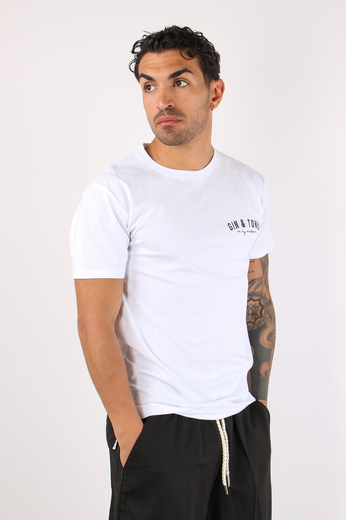 T-shirt Ricamo Gin & Tonic Bianco-2