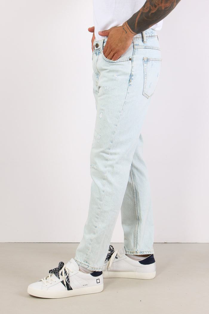 Denim Cropped Slavato Denim Chiaro-5