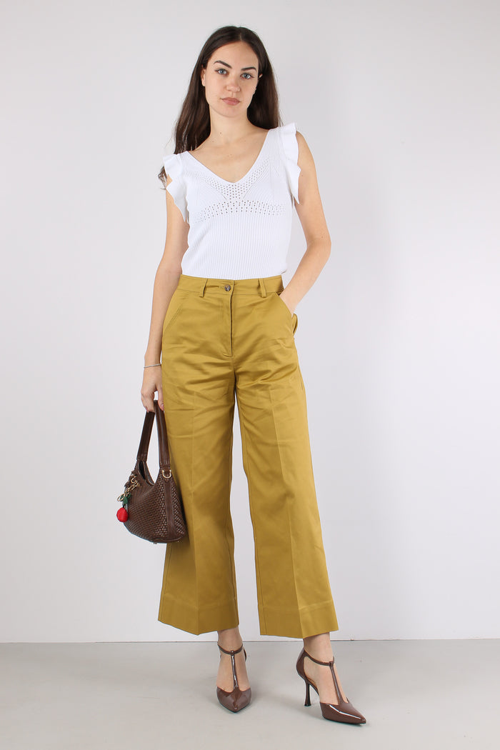 Pantalone Cropped Cotone Ambra