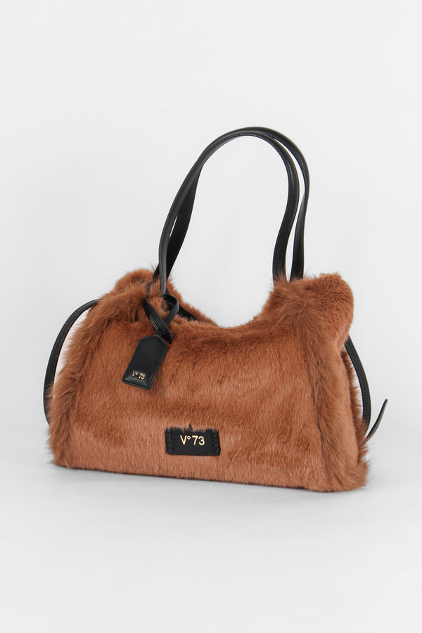 Smeraldo Maxi Shopping Ecopelliccia Cannella/nero-2