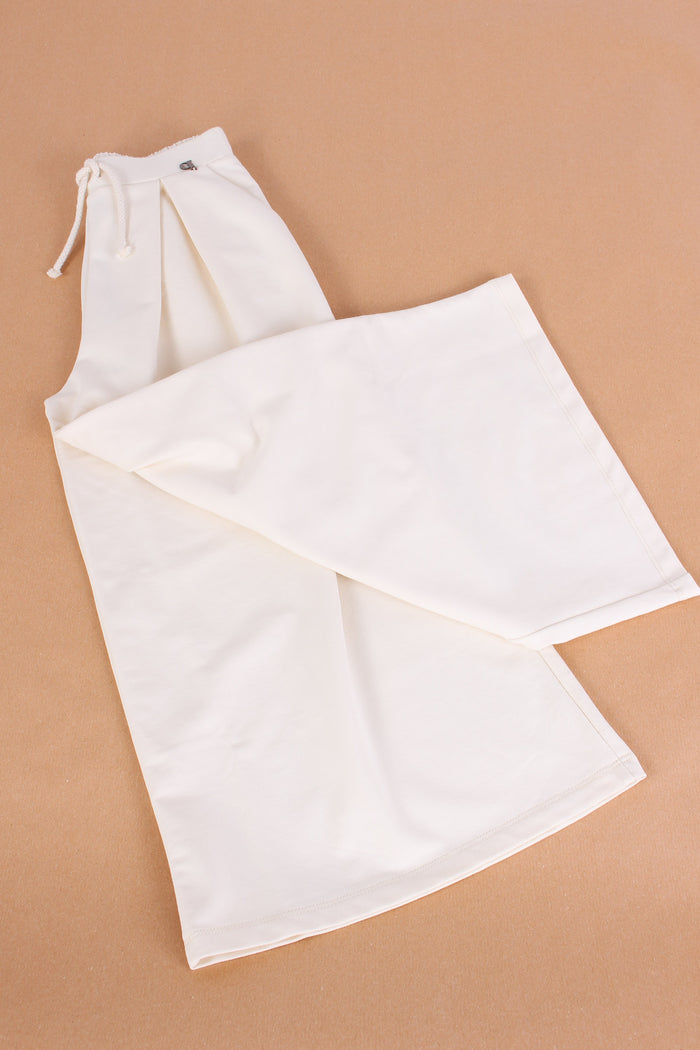 Pantalone Coulisse Palazzo Almond Milk-4