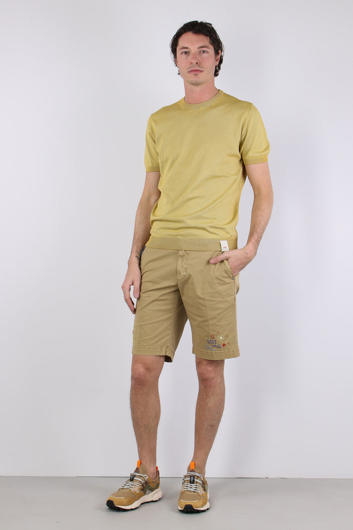 Maglia M/m Filo Reversibile Mostarda/argento-7