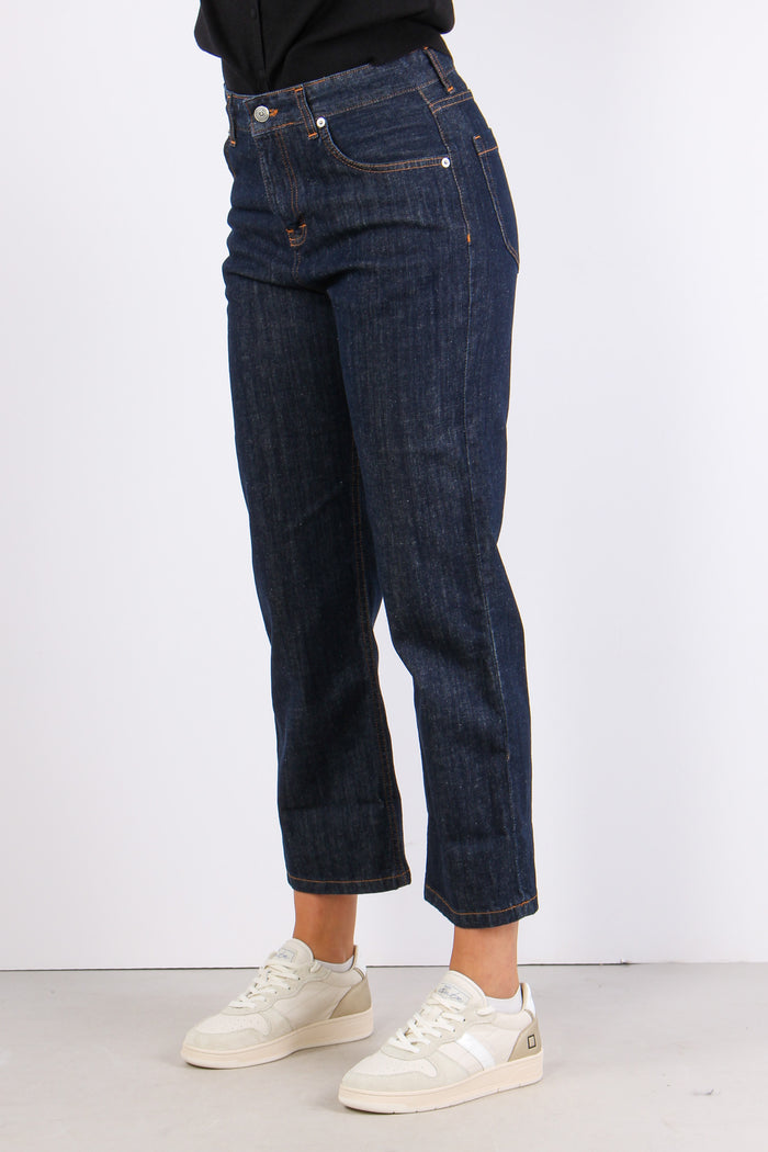 Denim Gamba Dritta Risvolto Denim-5