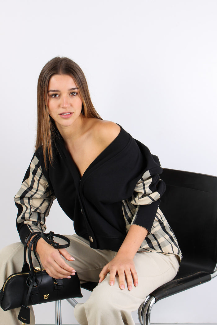 Cardigan Inserto Check Black/vanilla-3