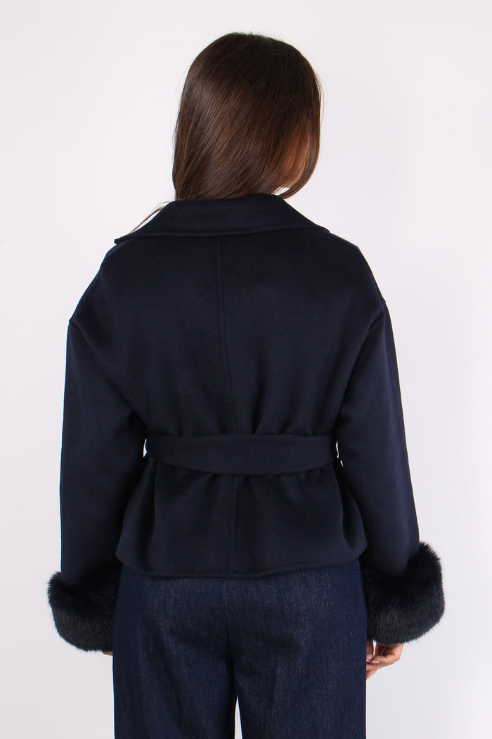 San_paolo Cappotto Corto Bordi Total Blu-3