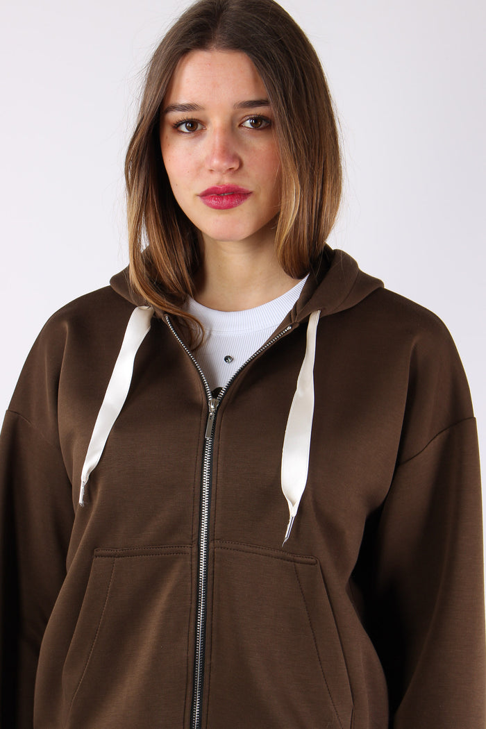 Giacca Corta Zip Modal Moro-7