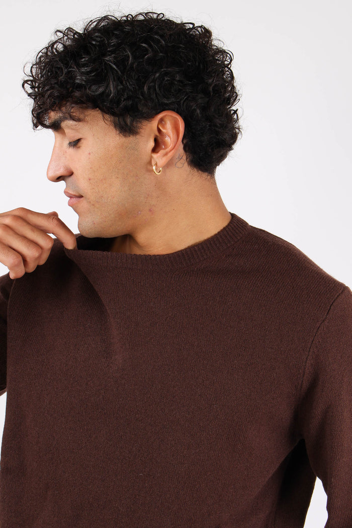 Girocollo Lambswool Brown-7