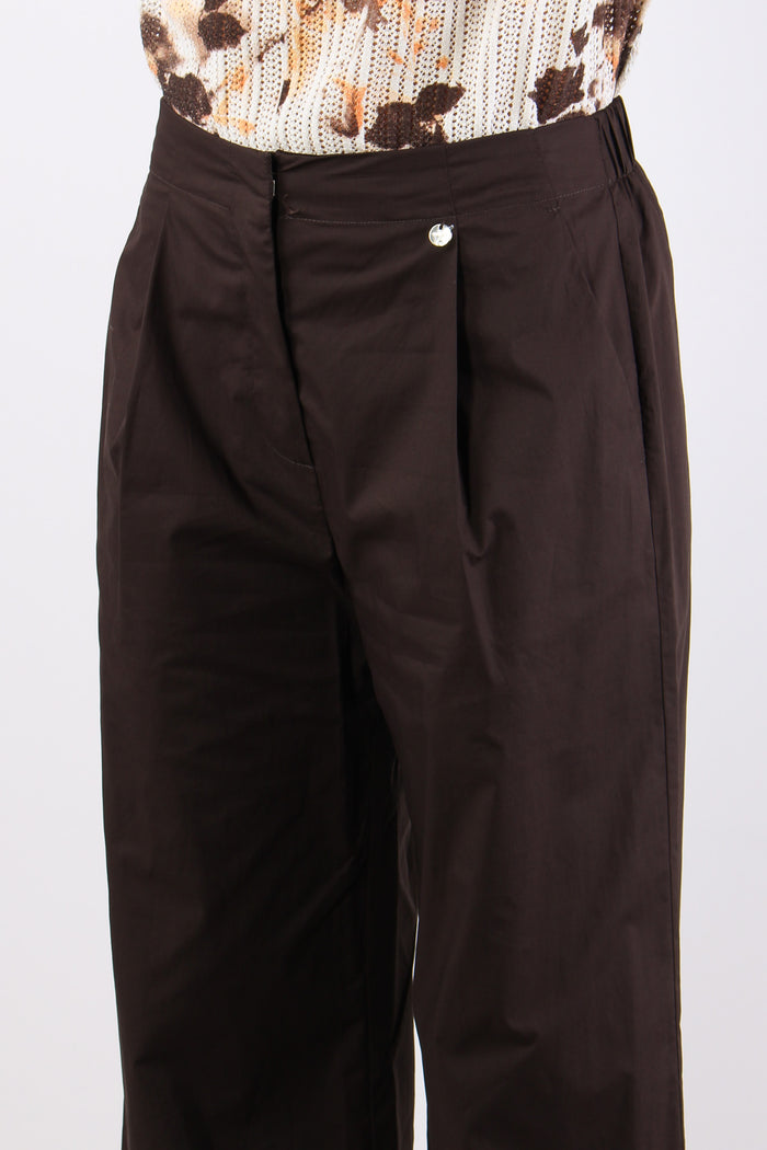 Pantalone Cotone Orlo Alto Sacher-6