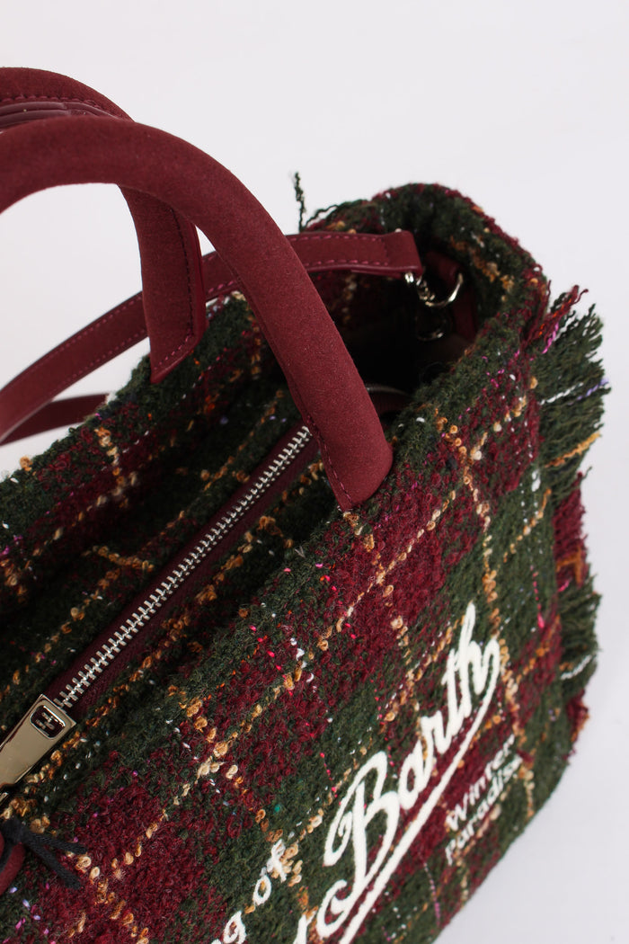 Shopping Tweed Check Verde/rosso-5