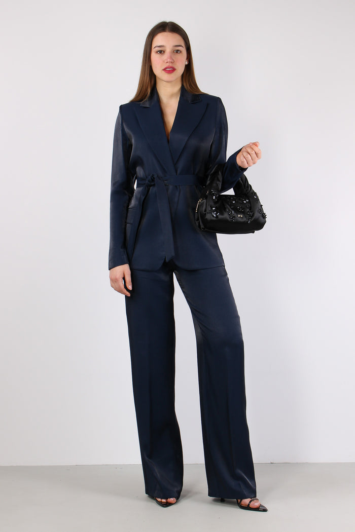 Pantalone Tessuto Cangiante Blu