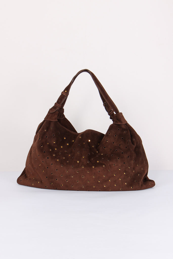 Sacca Camoscio Borchie Dark Brown-3