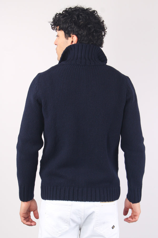 Maglia Full Zip Lana Merinos Navy-2