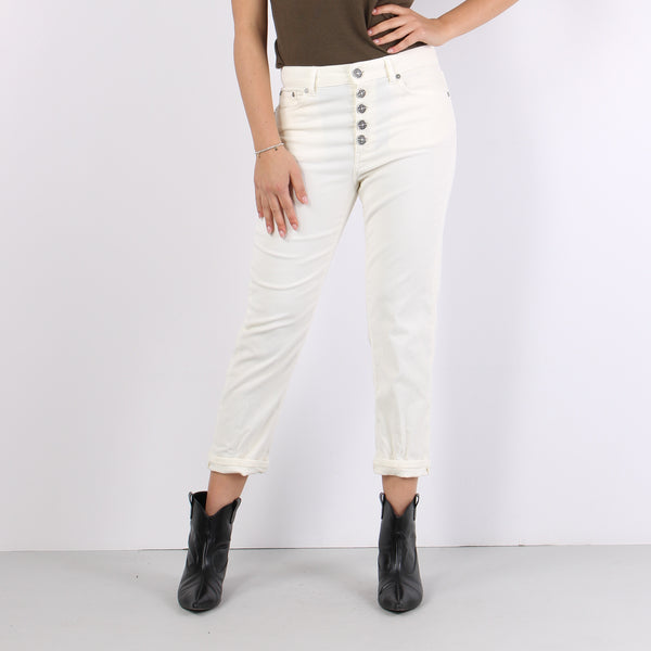 Koons Pantalone Velluto Mille Panna-2