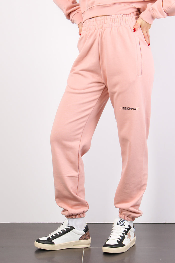 Pantalone Felpa Vita Alta Old Rose-5