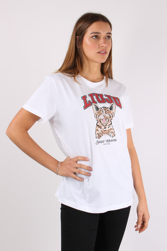 T-shirt Lamina Stampa Bianco/animal-6