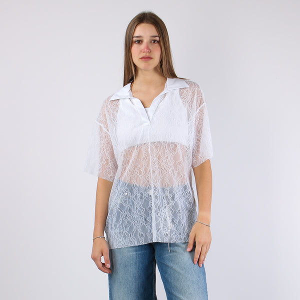 Polo Manica Corta Pizzo Bianco-2